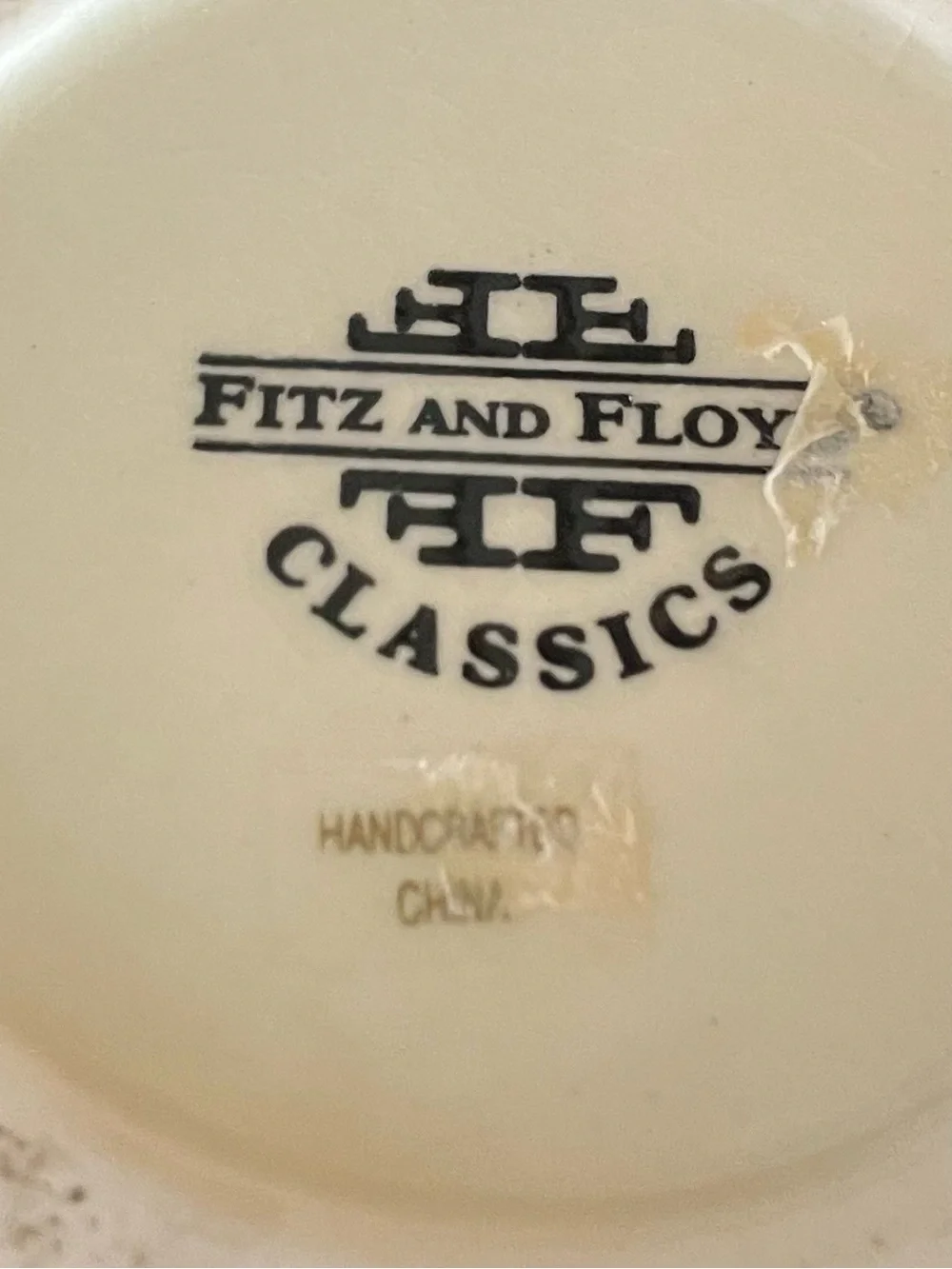 Vintage Fitz and Floyd White Ceramic Vase with Winding Gold Leaf Relief  10 1/2”